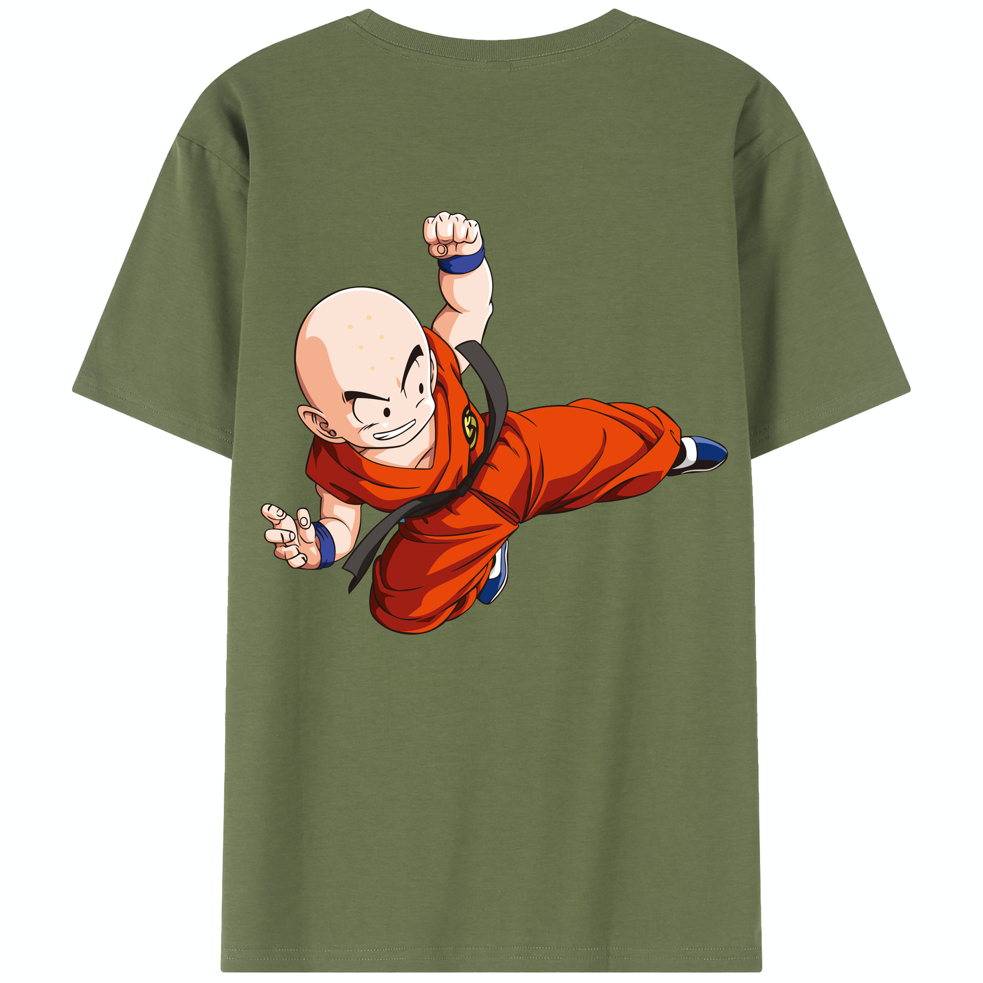 （画像用） ドラゴンボール クリリン DRAGON BALL krillin 綿100％半袖Tシャツ（背面プリント）